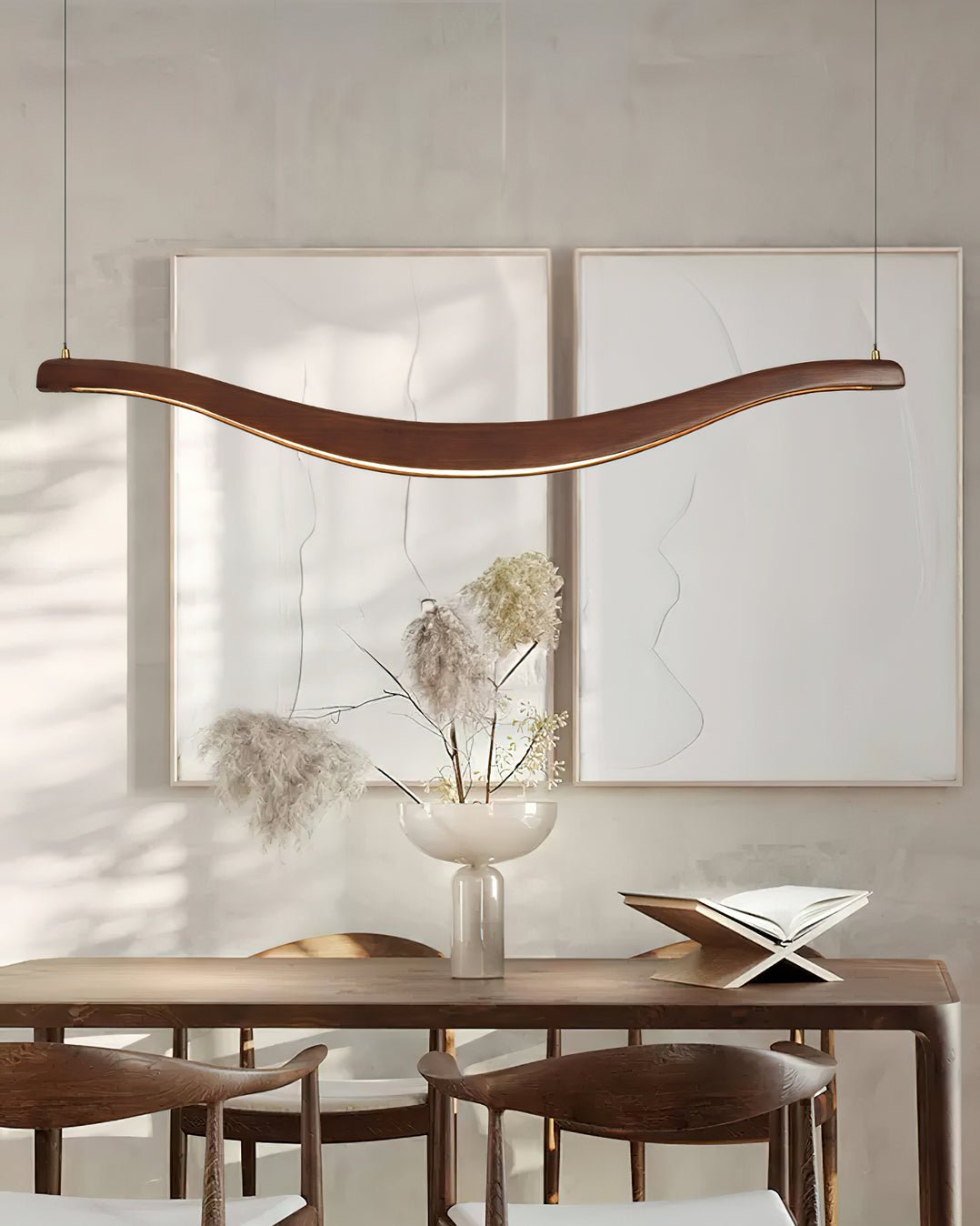 Elvuaria Chandelier Wood Waveform Elegant