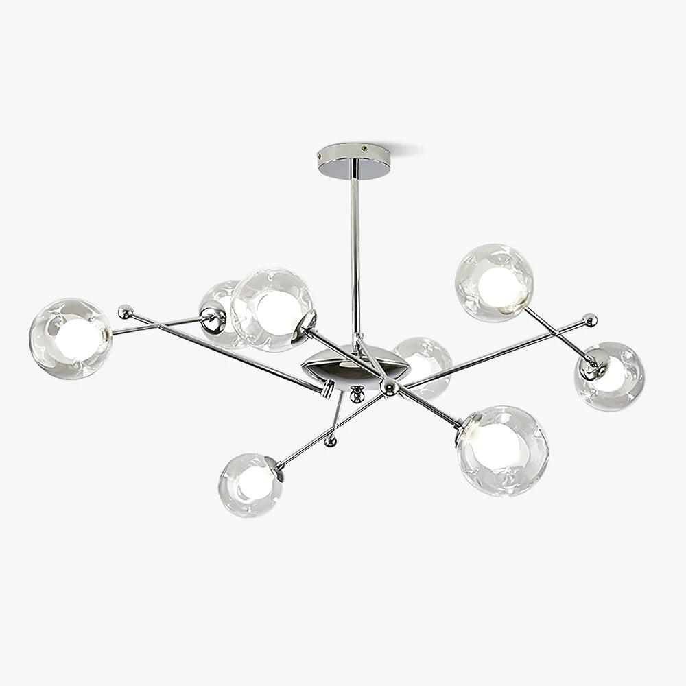 Lioreaine Chandelier Chrome Glass