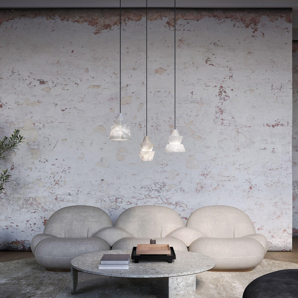 Curineth Minimalist Alabaster Pendant Light