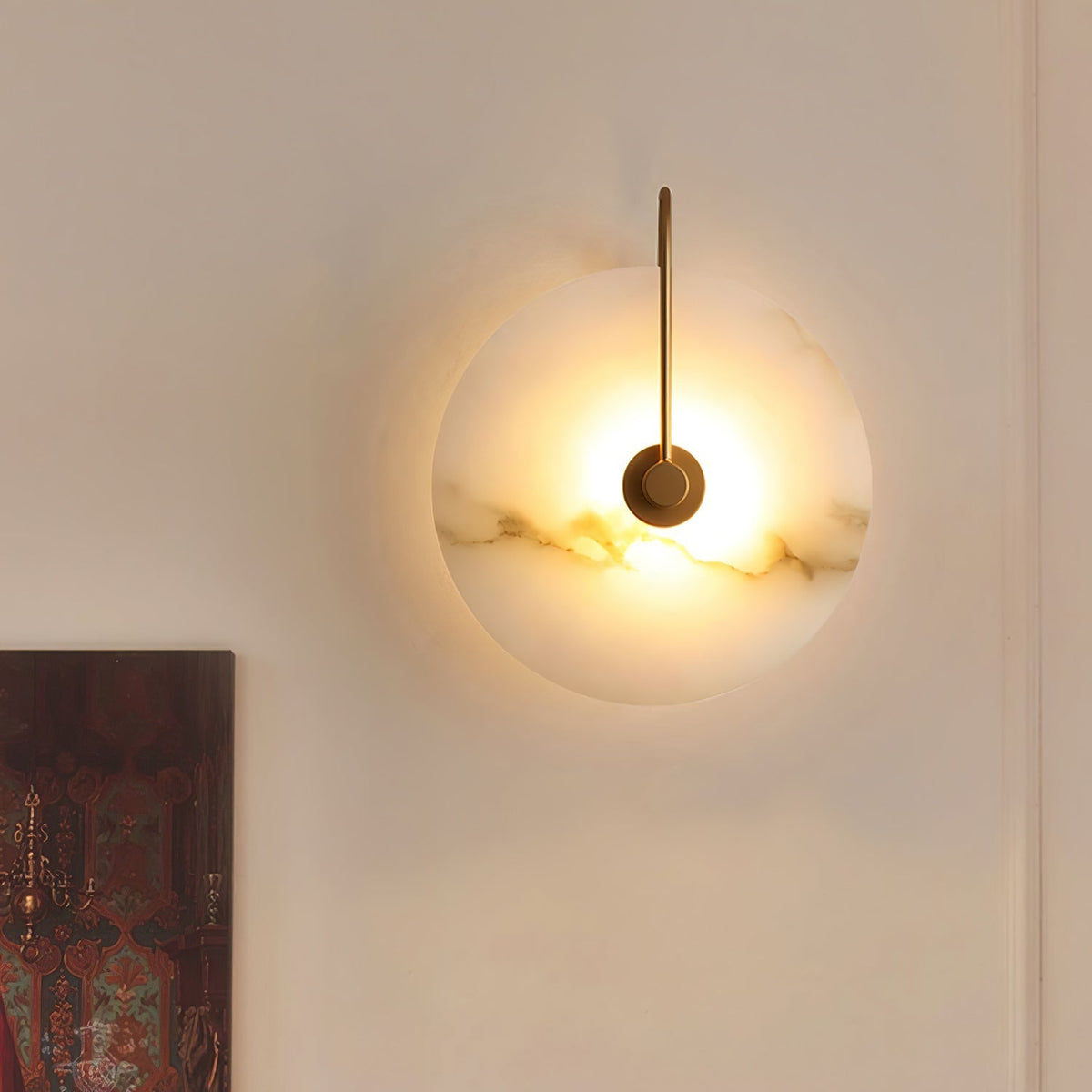 Elora Alabaster LED Wall Lamp Round Iconic Circular
