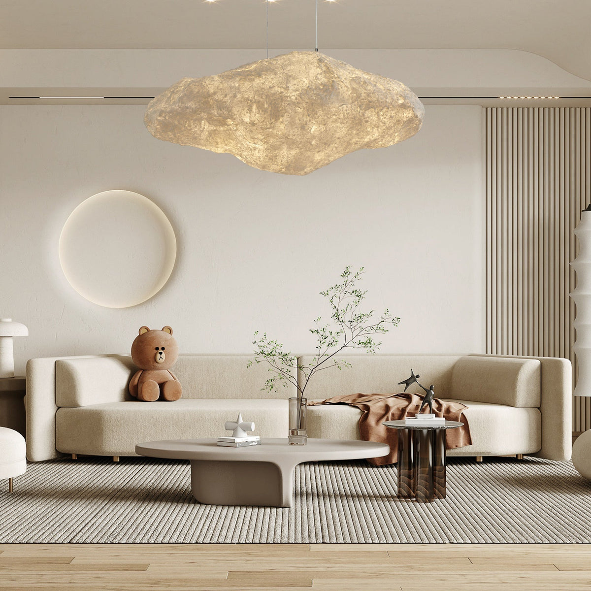 Elliros Textured Paper Pulp Pendant Light
