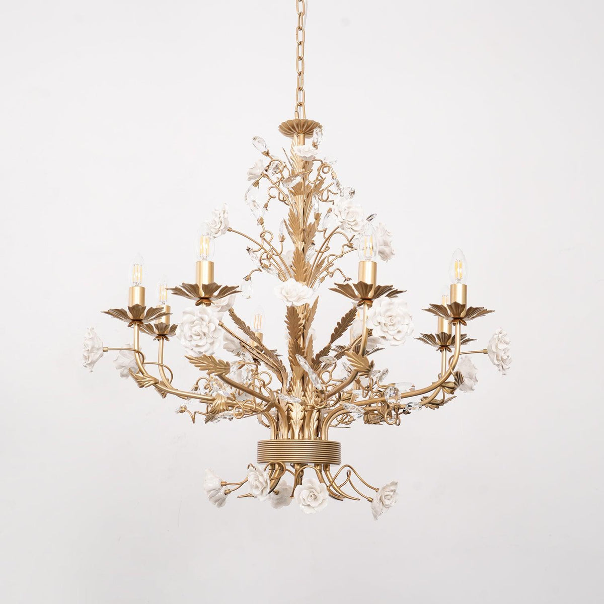 Elyarelle Chandelier White Rose Crystal