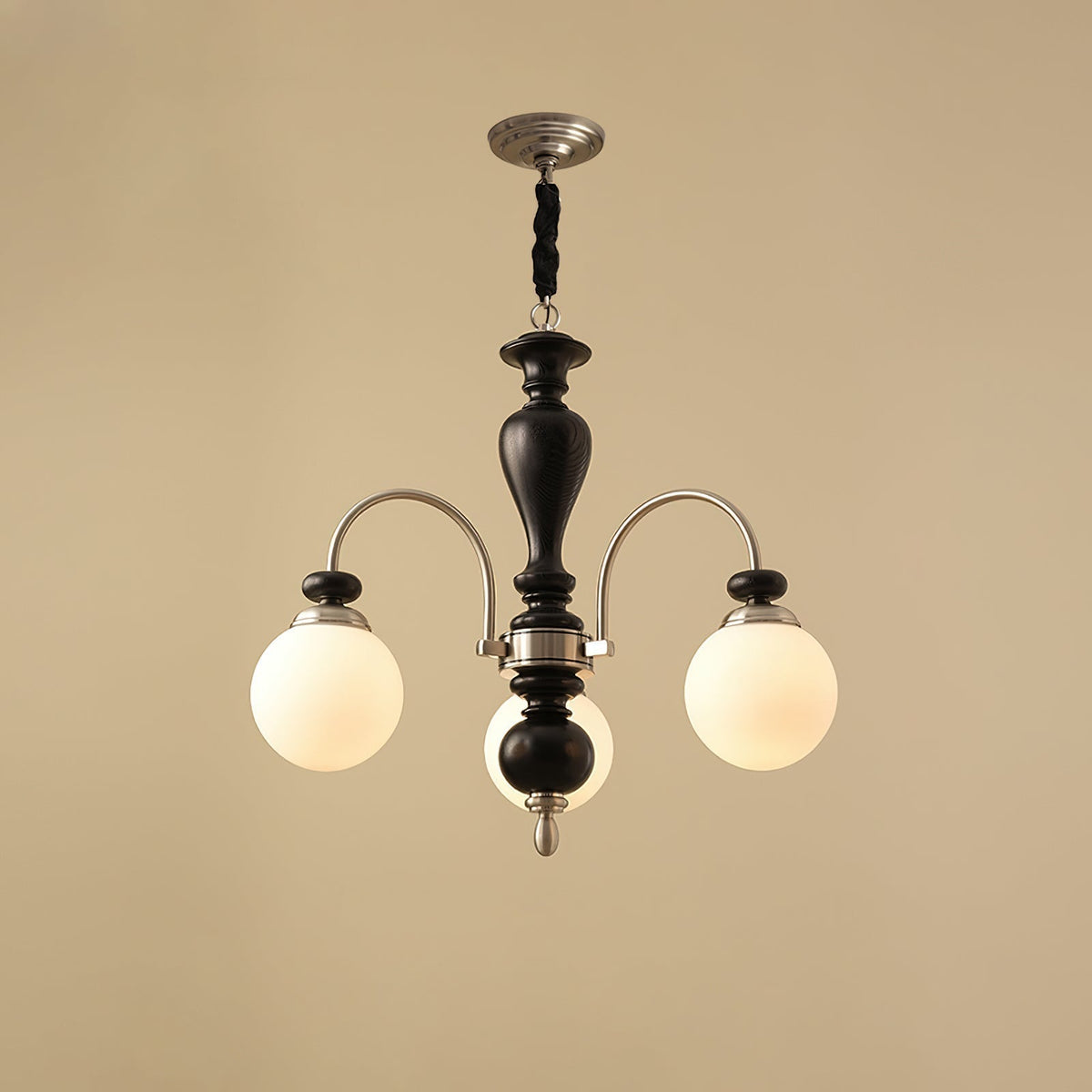 Solara Chandelier Classic Wooden Brass