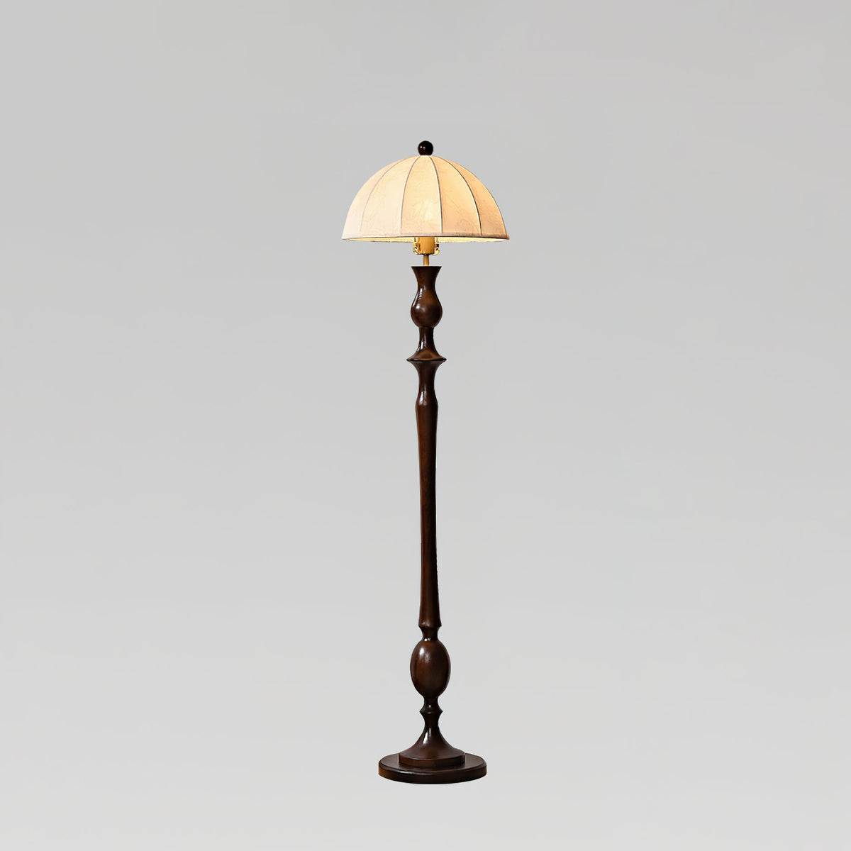 Syliora Vintage Wood Floor Lamp