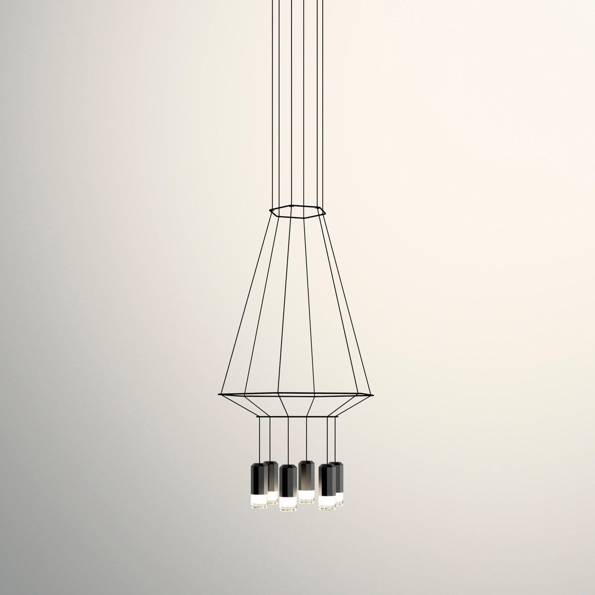 Elaalora Pendant Lamp Geometric Wire Black LED