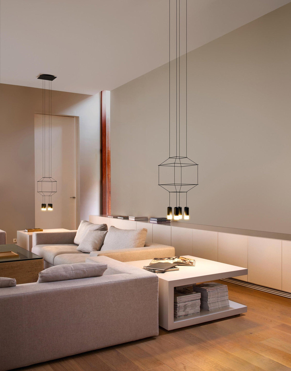 Elaalora Pendant Lamp Geometric Wire Black LED