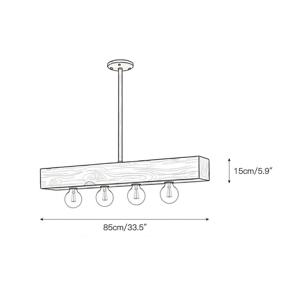 Kilo Wood Beam Island Chandelier