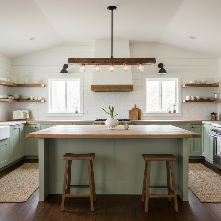 Kilo Wood Beam Island Chandelier