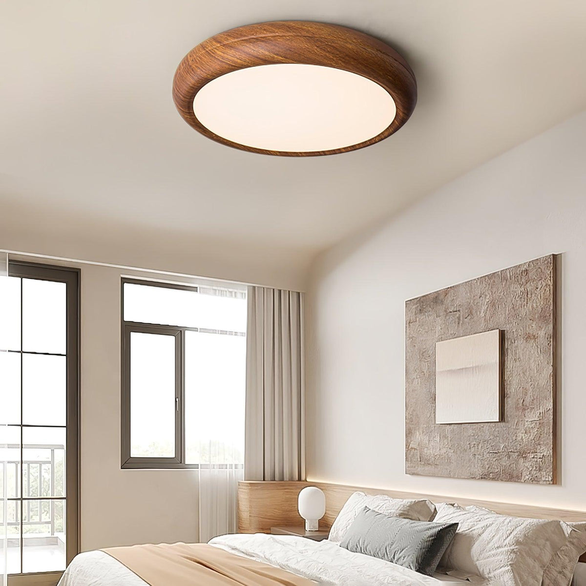 Silas Wood Grain Round Ceiling Light