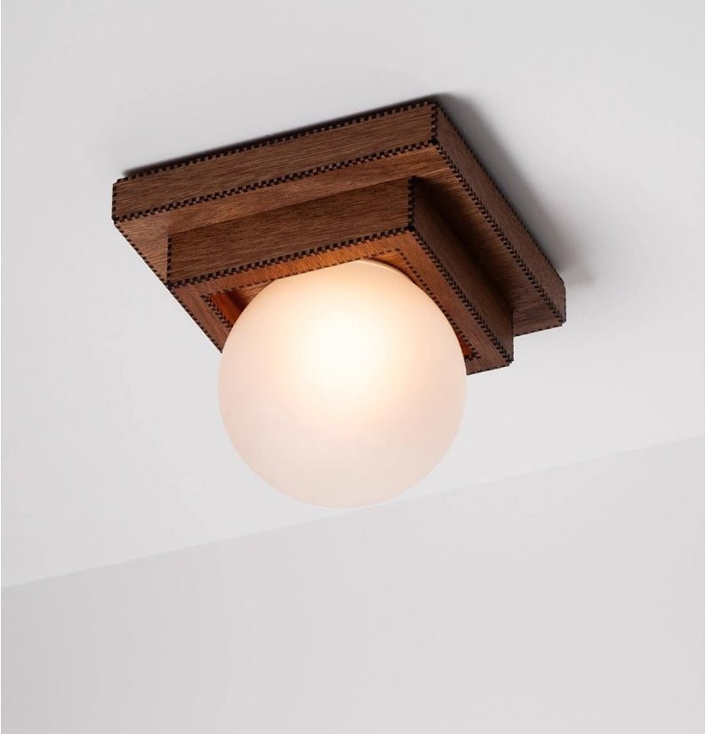 Luna Wood Layered Globe Wall Lamp
