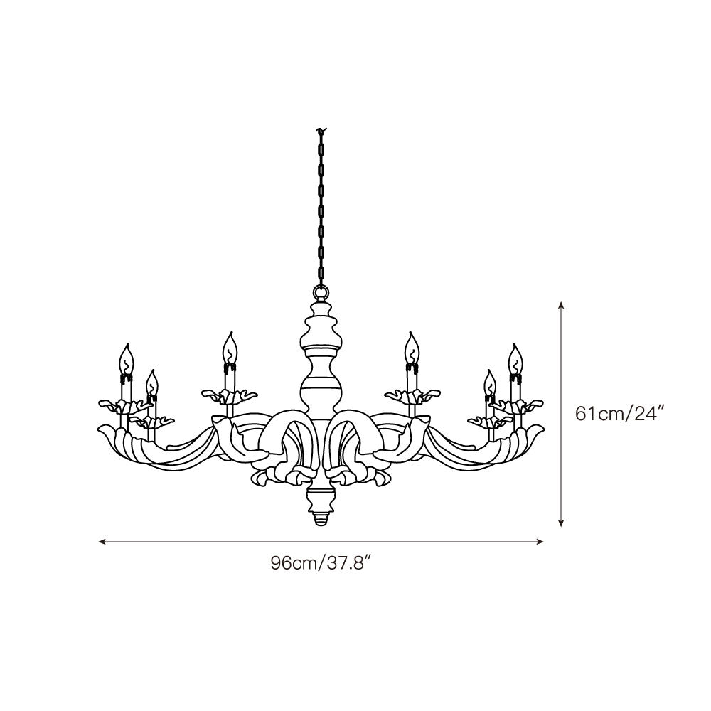 Vovynan Luxury Roman Column Wooden Chandelier