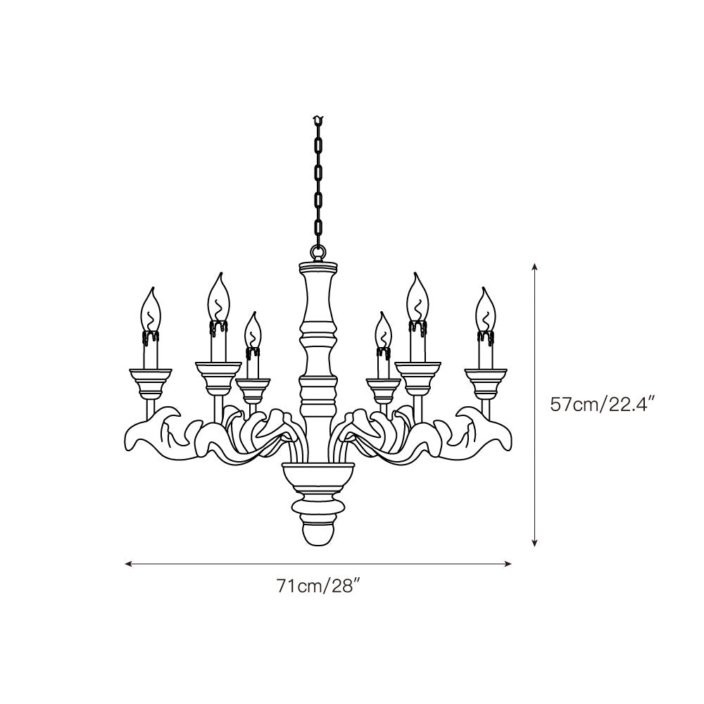 Vovynan Luxury Roman Column Wooden Chandelier