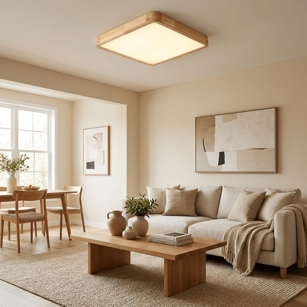 Weson Wooden Geometric Flush Mount Ceiling Light