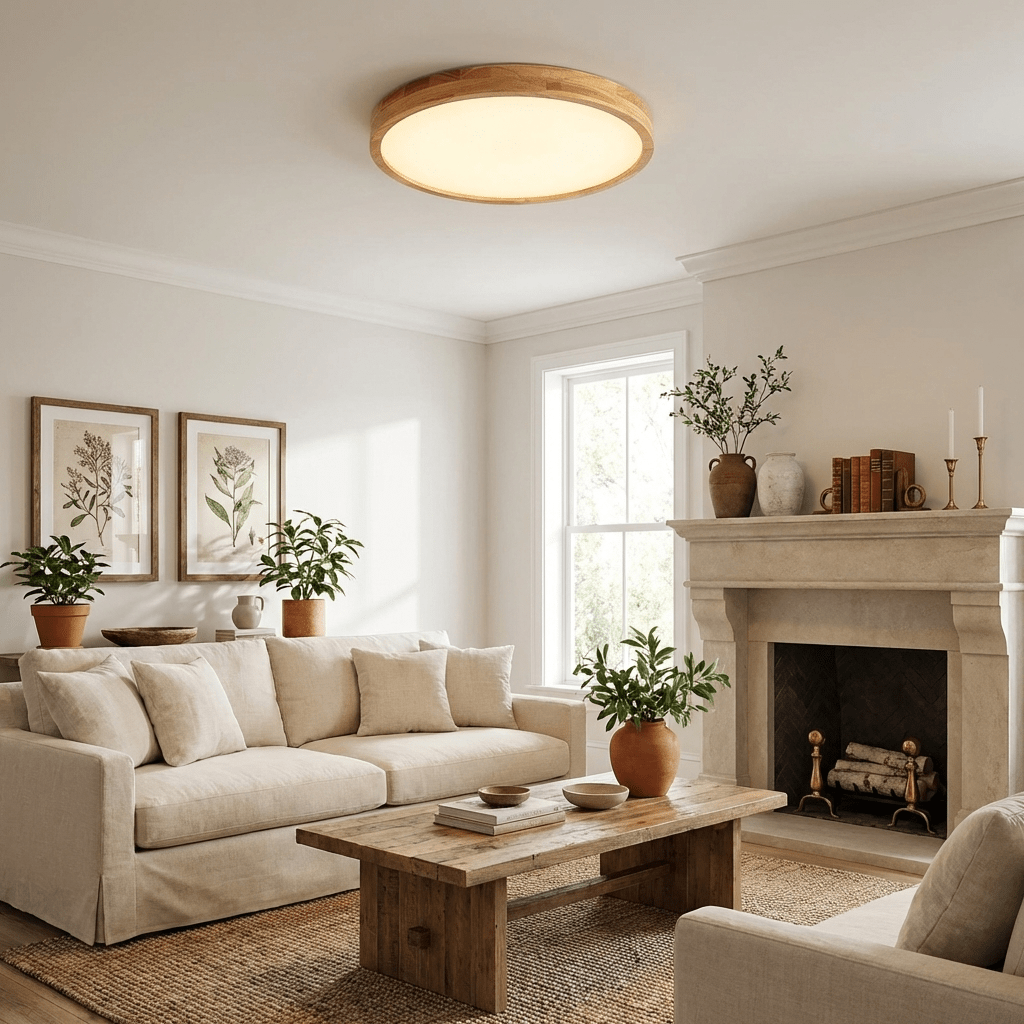 Weson Wooden Geometric Flush Mount Ceiling Light