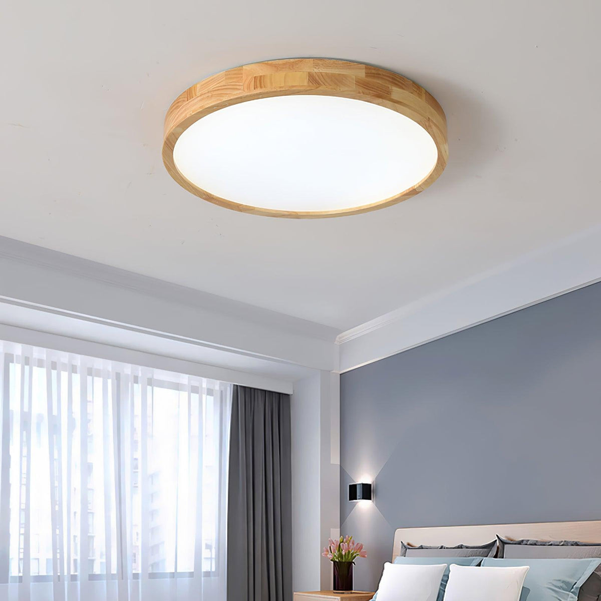 Weson Wooden Geometric Flush Mount Ceiling Light