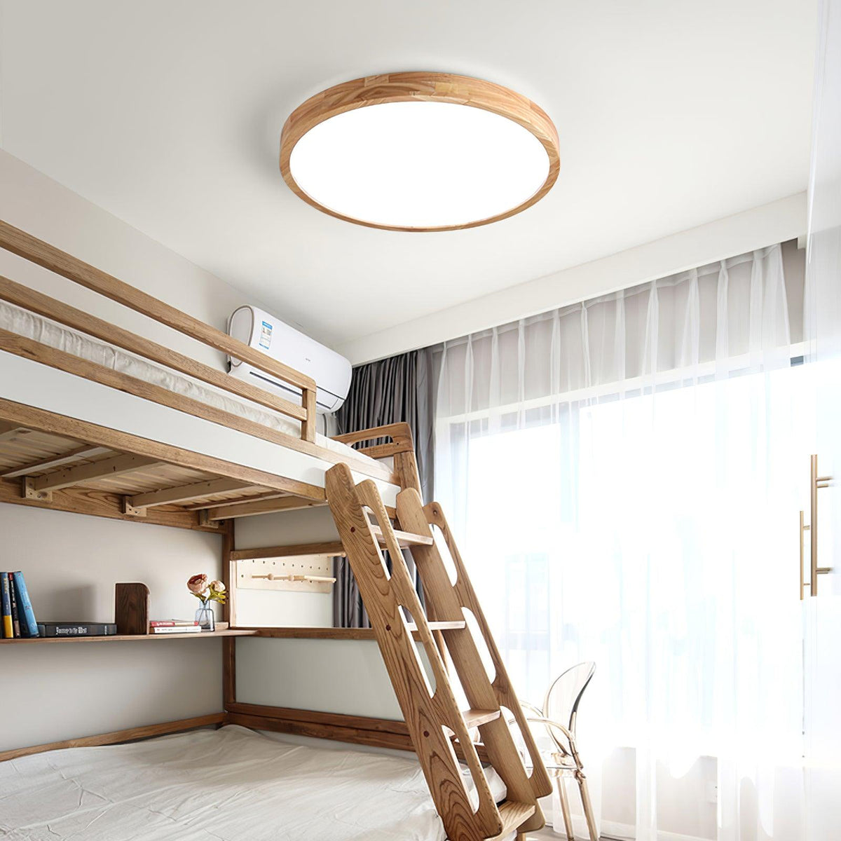Weson Wooden Geometric Flush Mount Ceiling Light