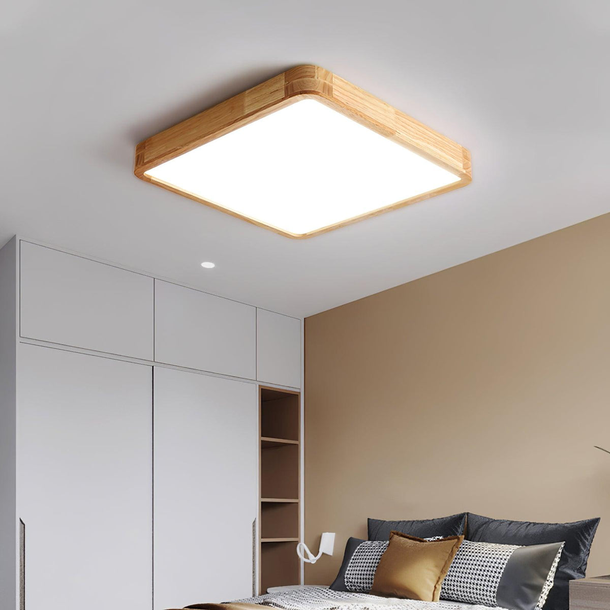Weson Wooden Geometric Flush Mount Ceiling Light