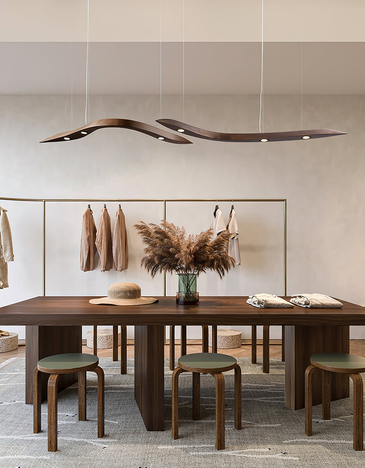 Queral Flow Minimalist Wood Pendant Lamp