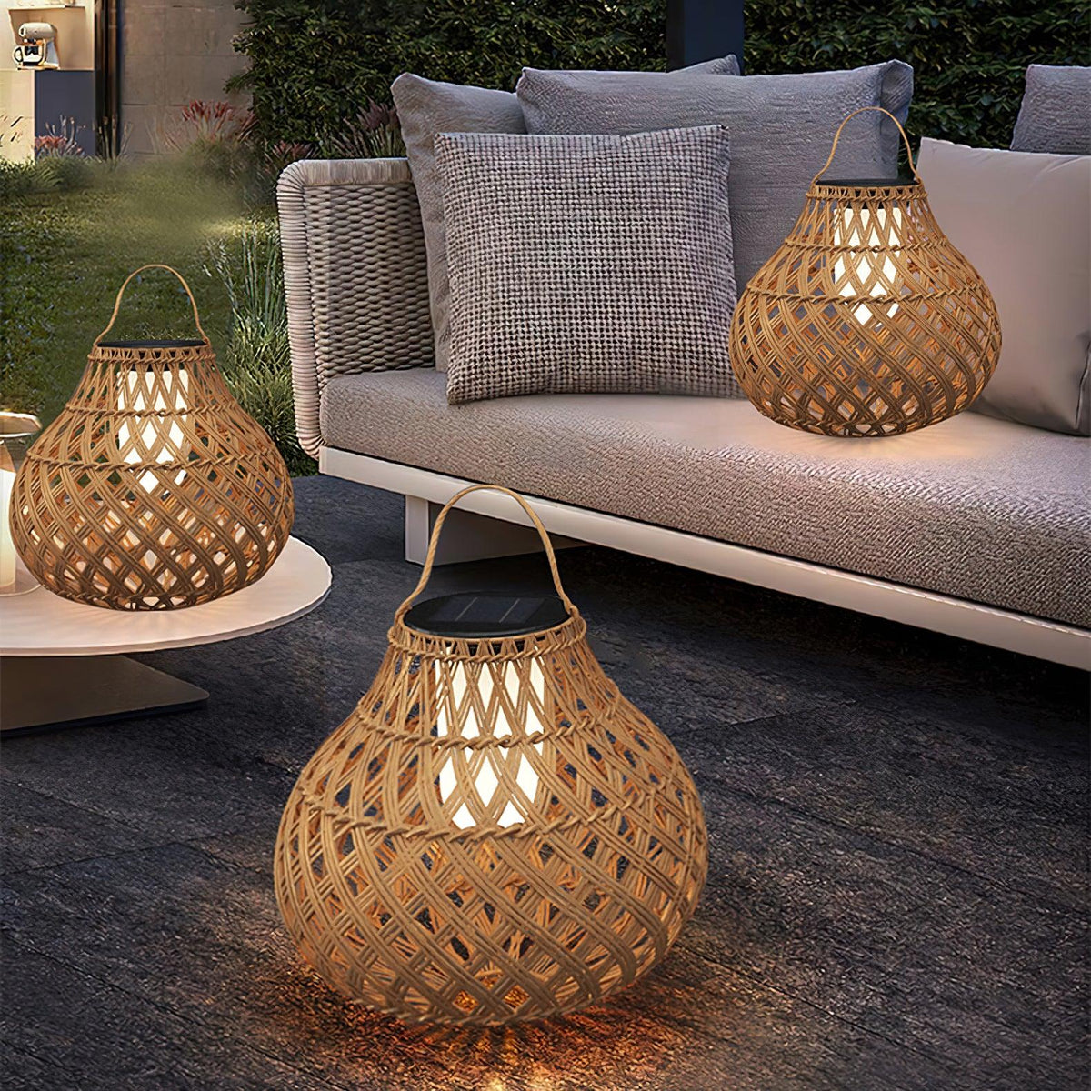 Isenor Woven Sphere Lantern Outdoor Lamp