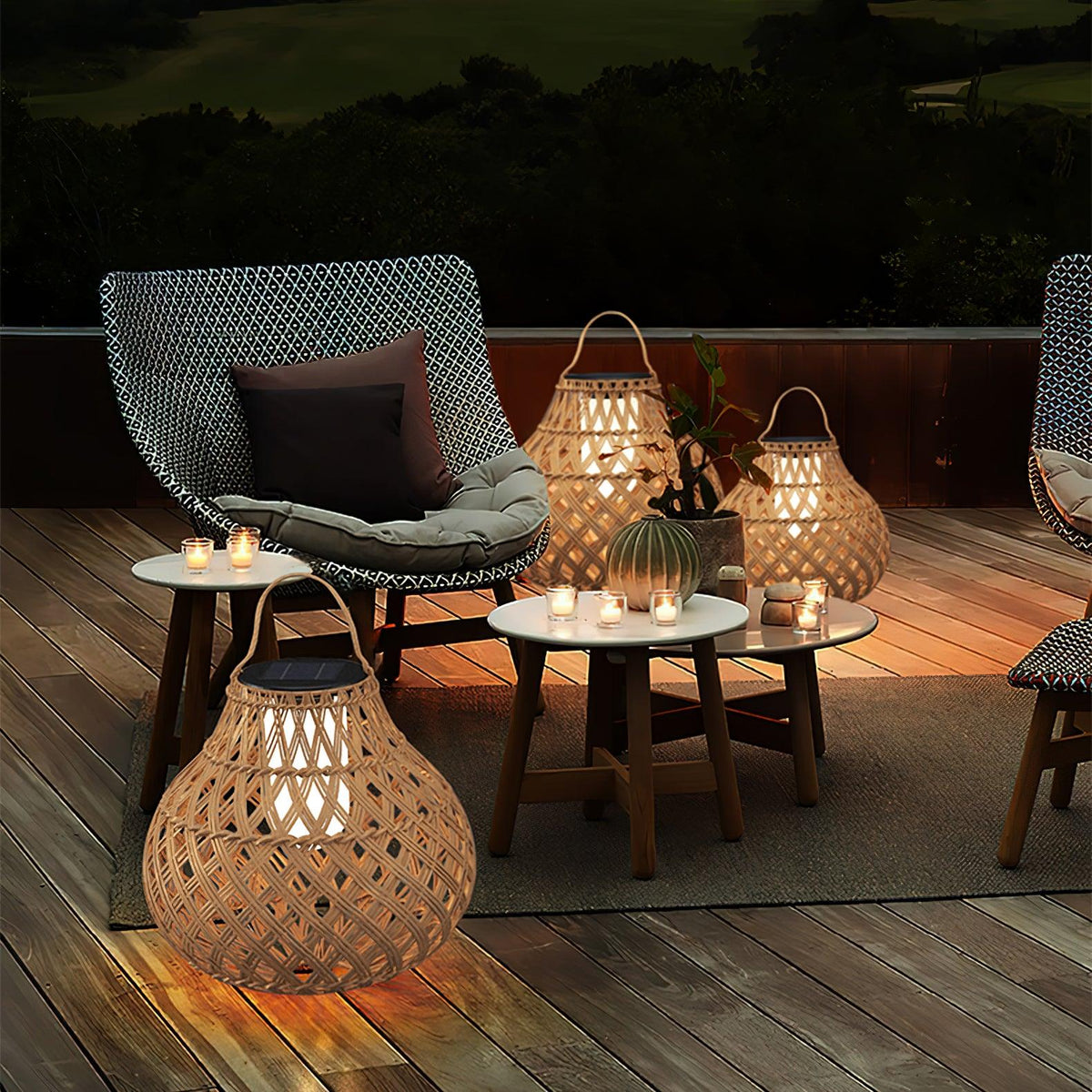 Isenor Woven Sphere Lantern Outdoor Lamp