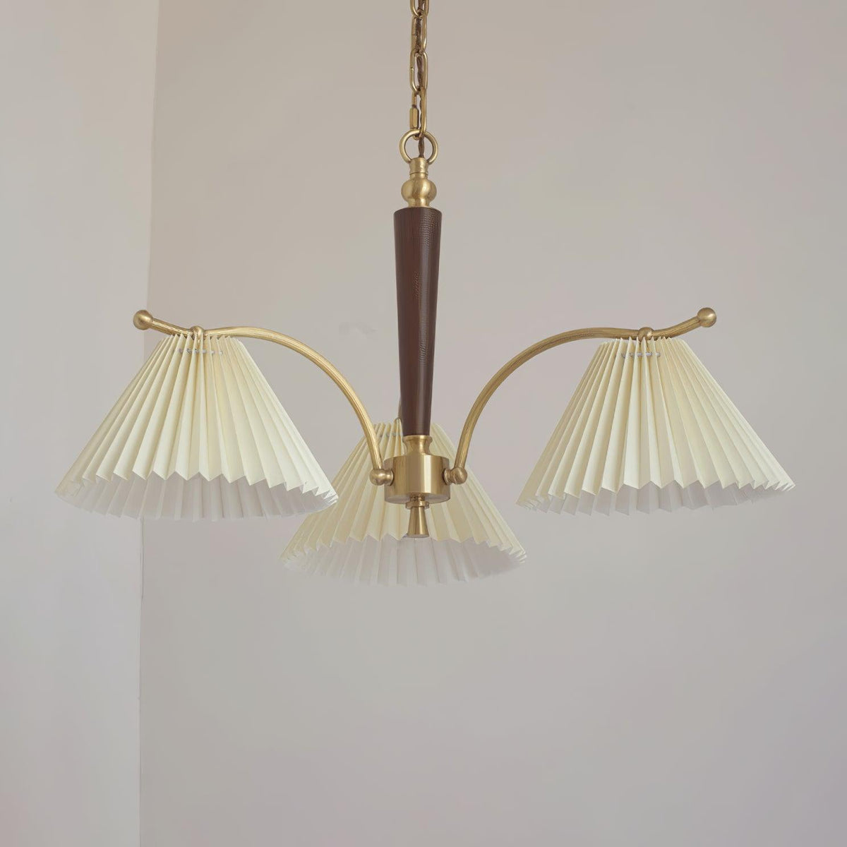 Oriinaria Chandelier Brass Pleated Shade Classic