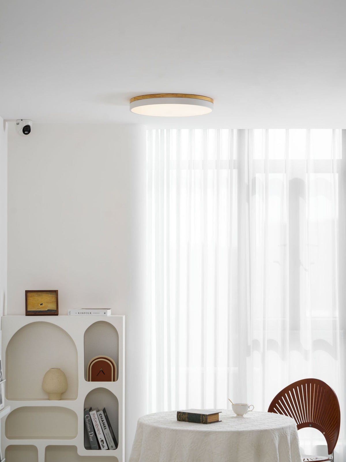 Folen Circular Wood Flush Mount Ceiling Light