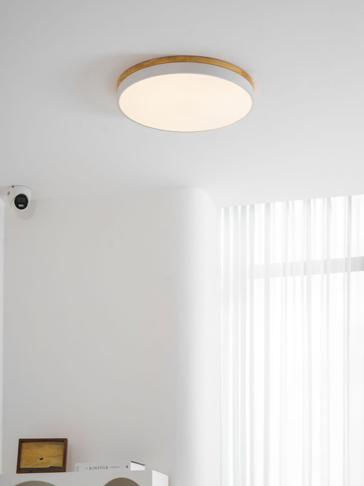 Folen Circular Wood Flush Mount Ceiling Light