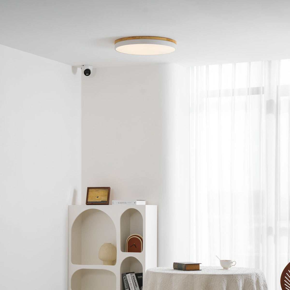 Folen Circular Wood Flush Mount Ceiling Light