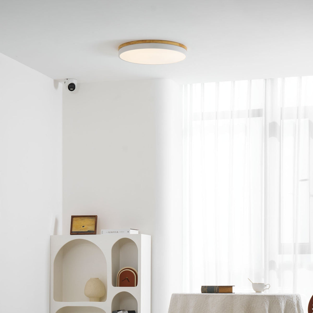 Folen Circular Wood Flush Mount Ceiling Light