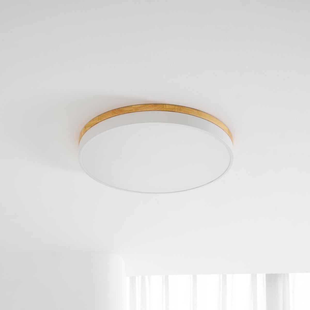 Folen Circular Wood Flush Mount Ceiling Light