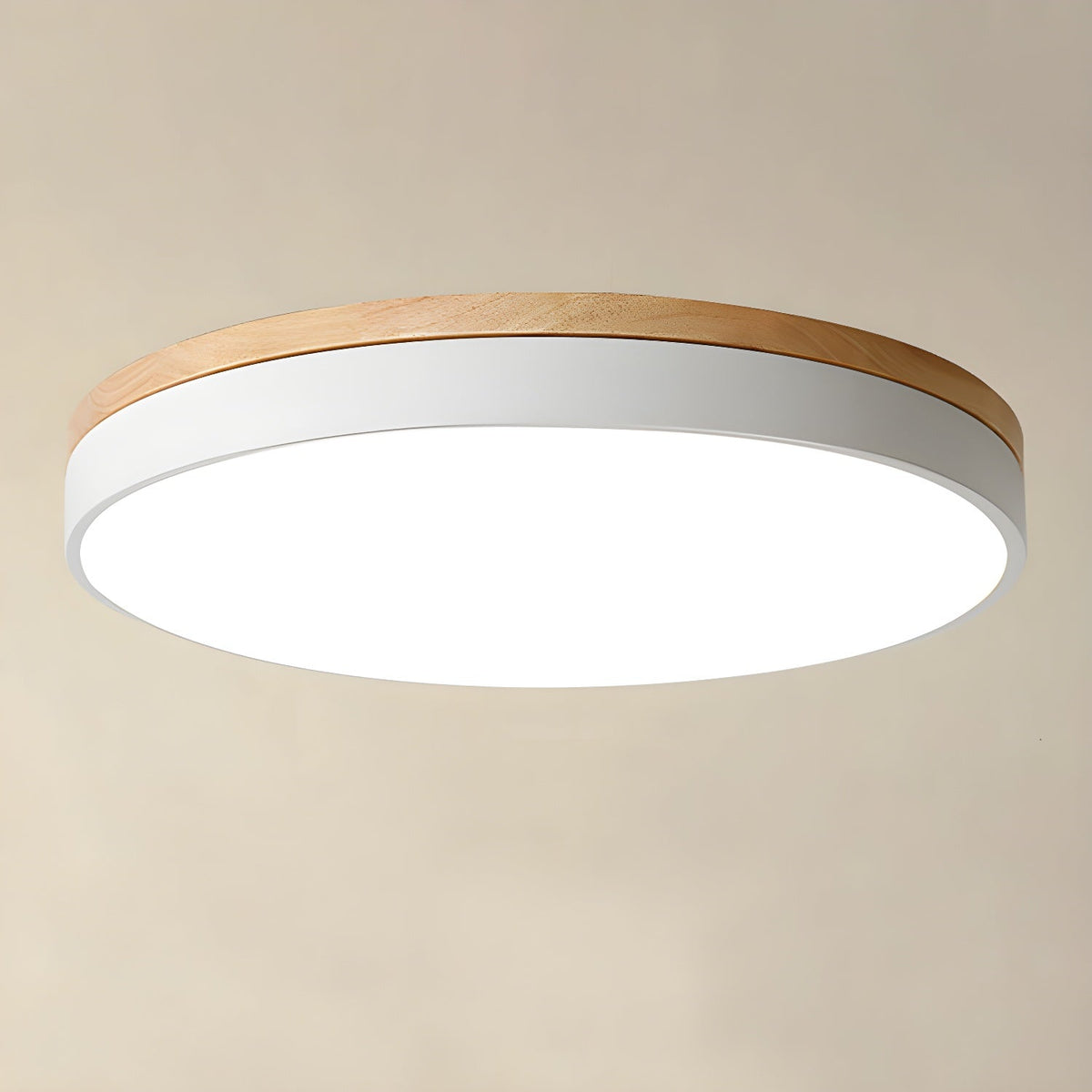 Folen Circular Wood Flush Mount Ceiling Light