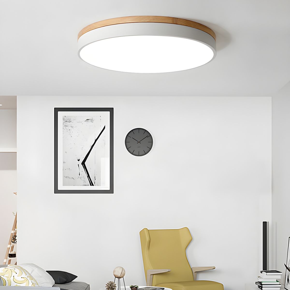 Folen Circular Wood Flush Mount Ceiling Light