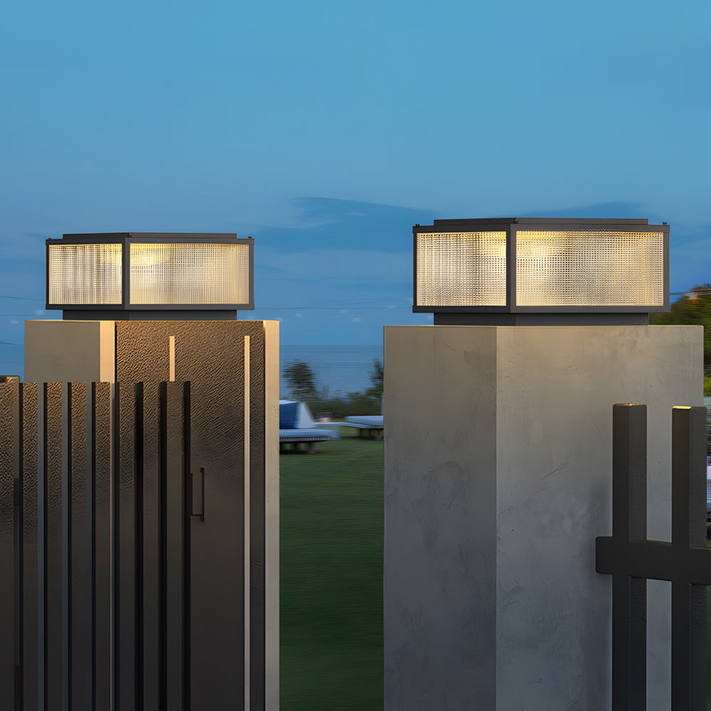 Outdoor Pillar Light Fixtures Cast Aluminum Square Waterproof - Lamp Outdoor