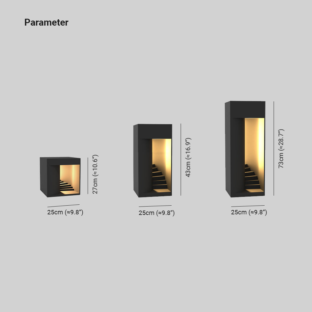 Ray Minimalist Waterproof Cuboid Rechargeable Solar Lamp de Table - Lamp Outdoor
