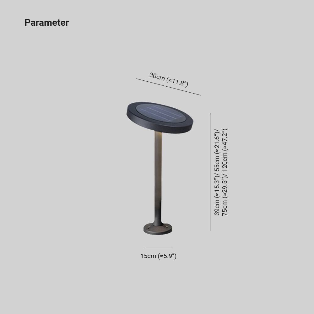 Ray Modern Metal Disc Solar Outdoor Bollard Light - Lamp Outdoor