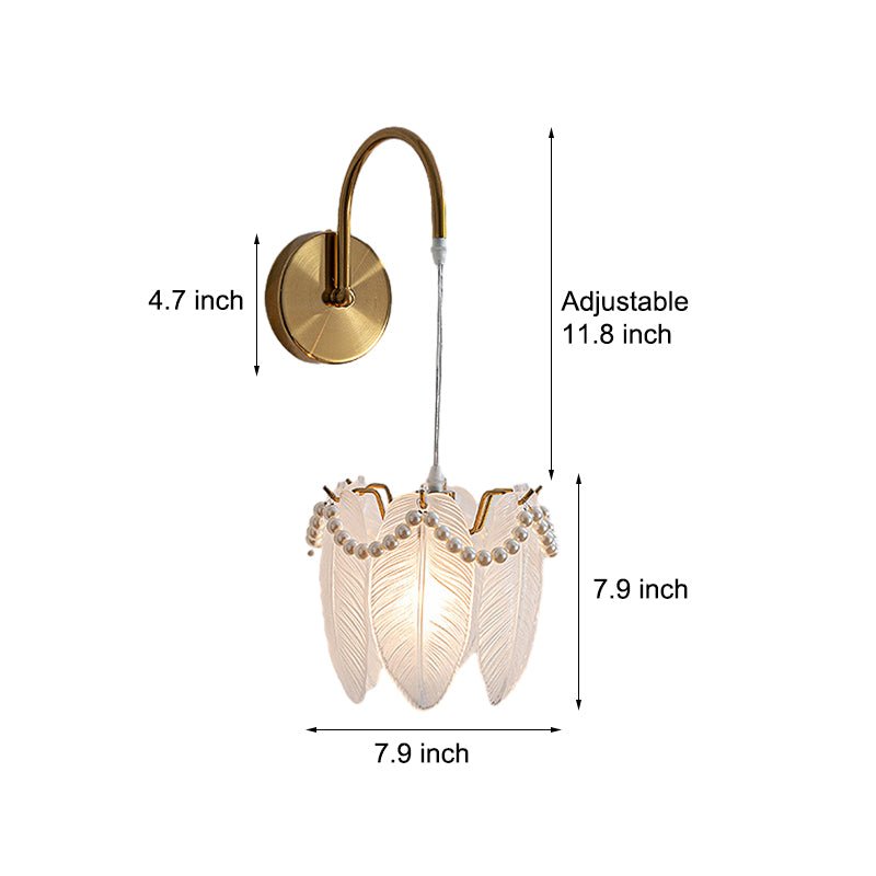 Glass Leaves Feathers Three Step Dimming Nordic Creative Wall Lights Fixture - Lamp Outdoor