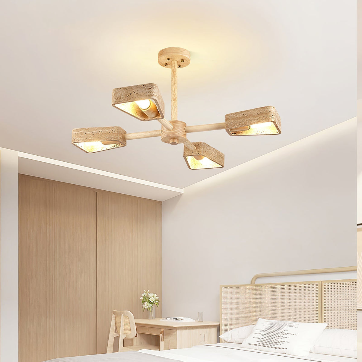 Hedra Travertone Geometric Chandelier