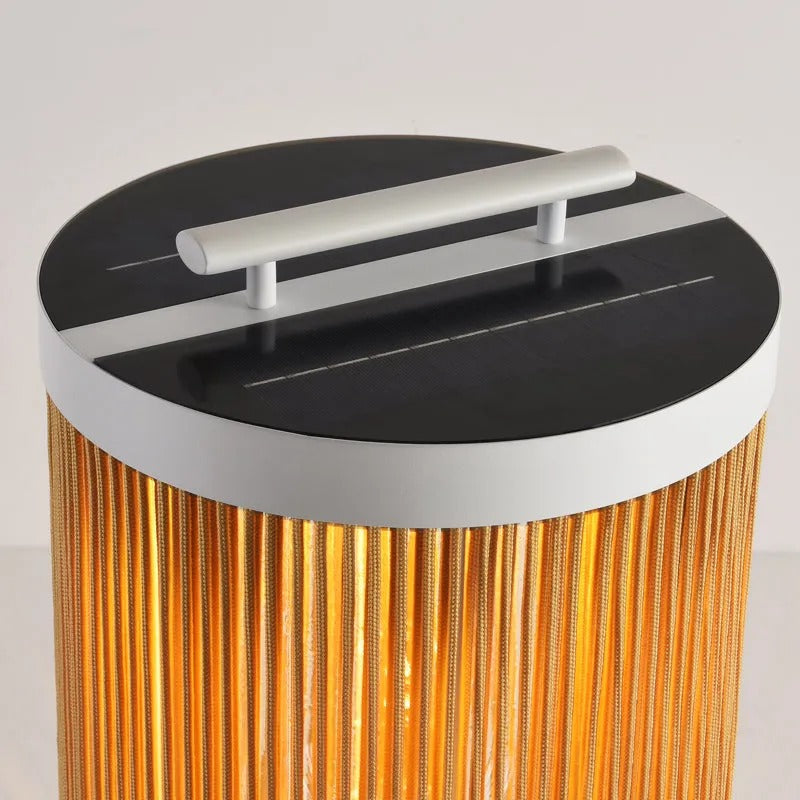 Ritta Retro Metal/Rattan Floor Lamp, Hardwired/Solar/LED, Outdoor - Lamp Outdoor