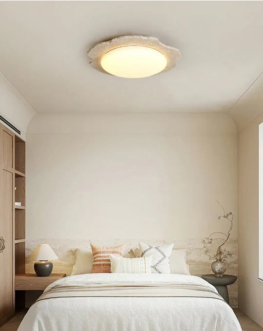Nimbe Halo Travertine Ceiling Light