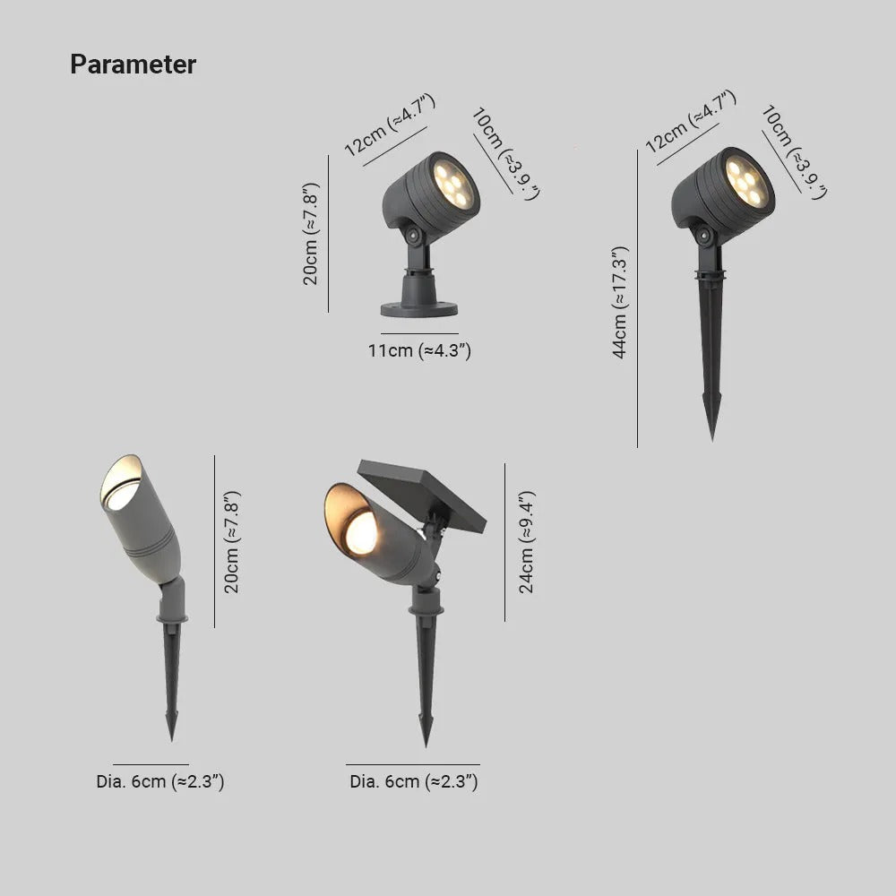 Ray Modern Round Glass/Metal Solar Outdoor Ground Lamp Spotlight - Lamp Outdoor