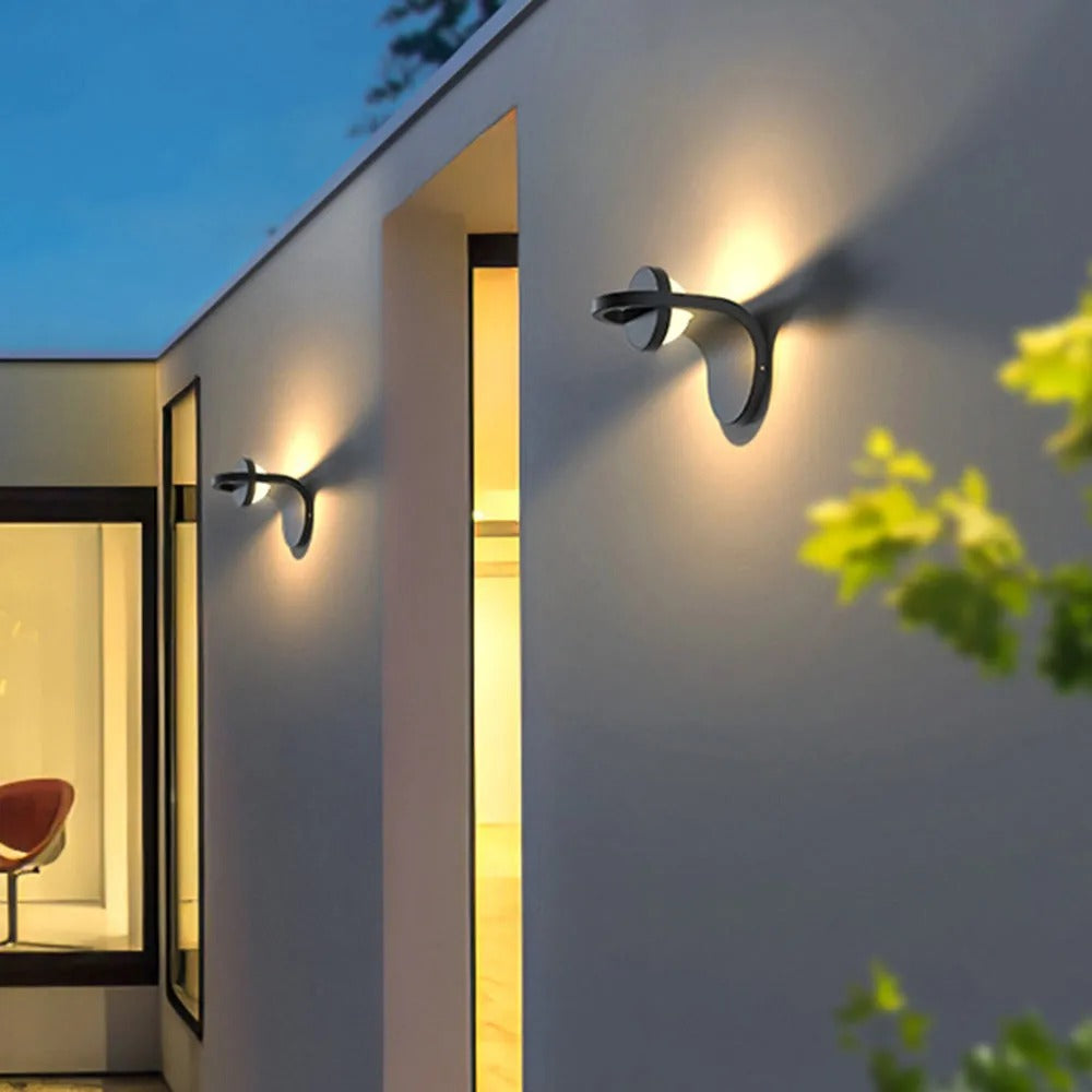 Ray Modern Arc Metal Acrylic Solar Waterproof Adjustable Outdoor Wall Lamp - Lamp Outdoor