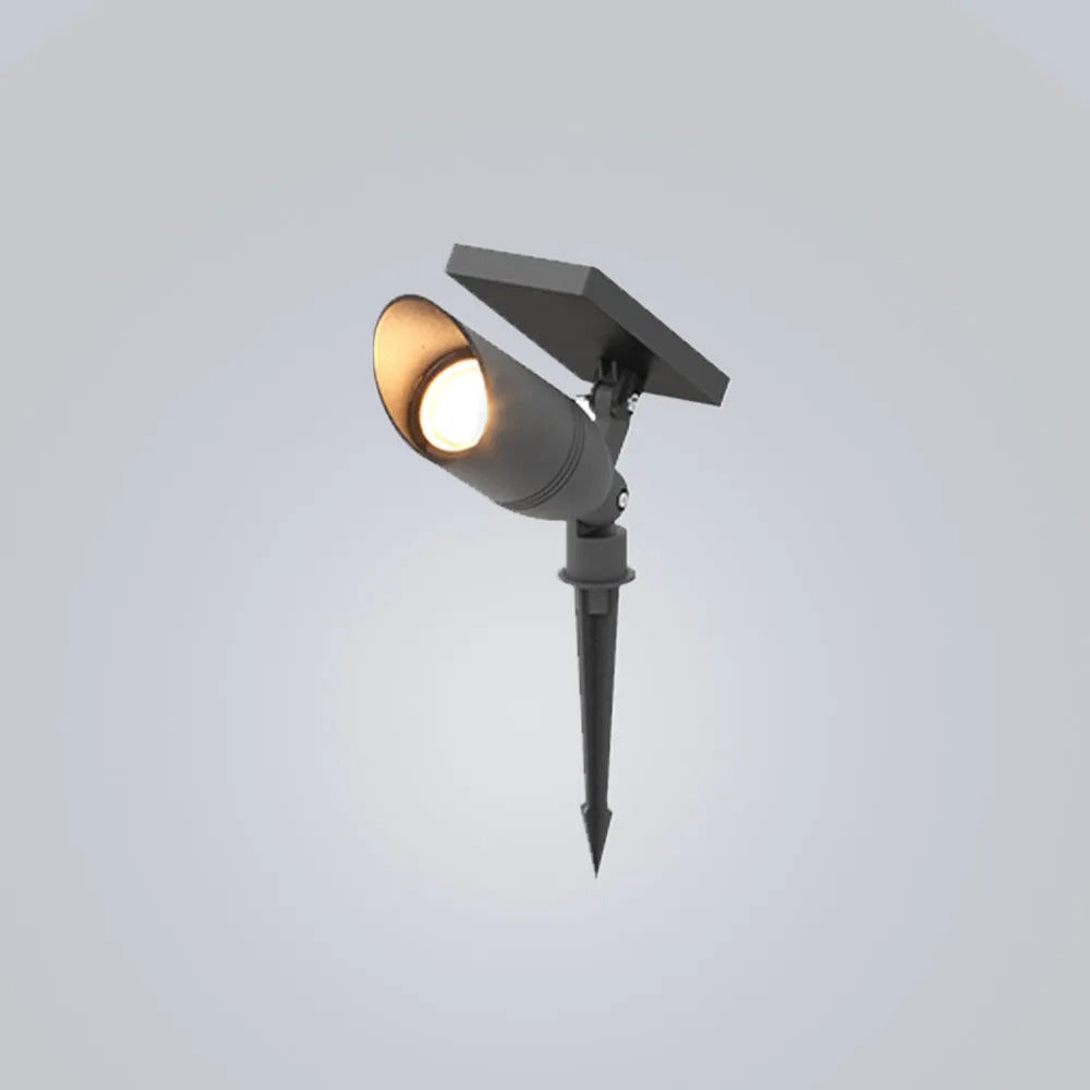Ray Modern Round Glass/Metal Solar Outdoor Ground Lamp Spotlight - Lamp Outdoor