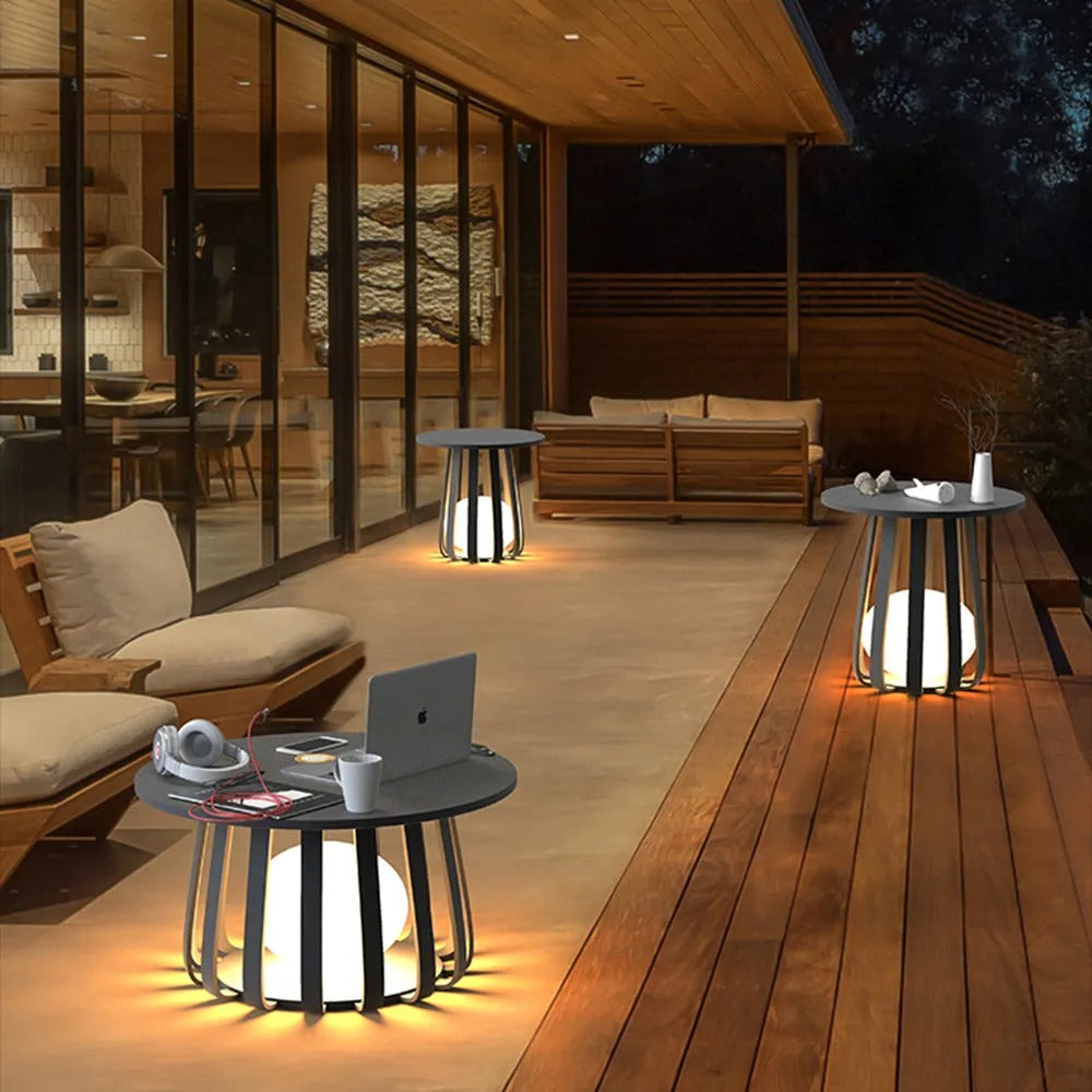 Ray Table Metal Outdoor Solar Floor Lamp Hardwired Solar - Lamp Outdoor