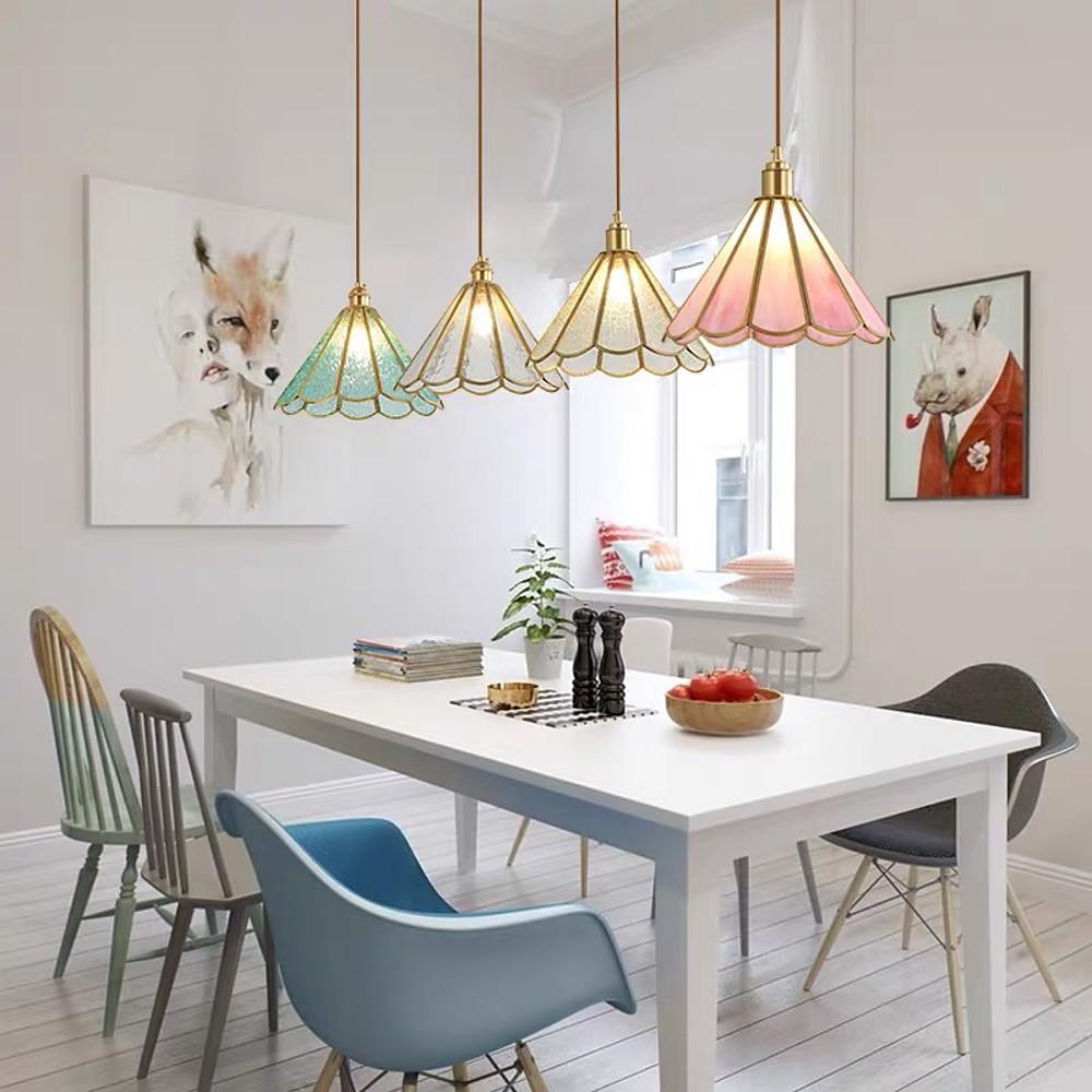 Flower Shaped Glass LED Modern Pendant Lighting Hanging Lamp Island Lights - Lamp Outdoor