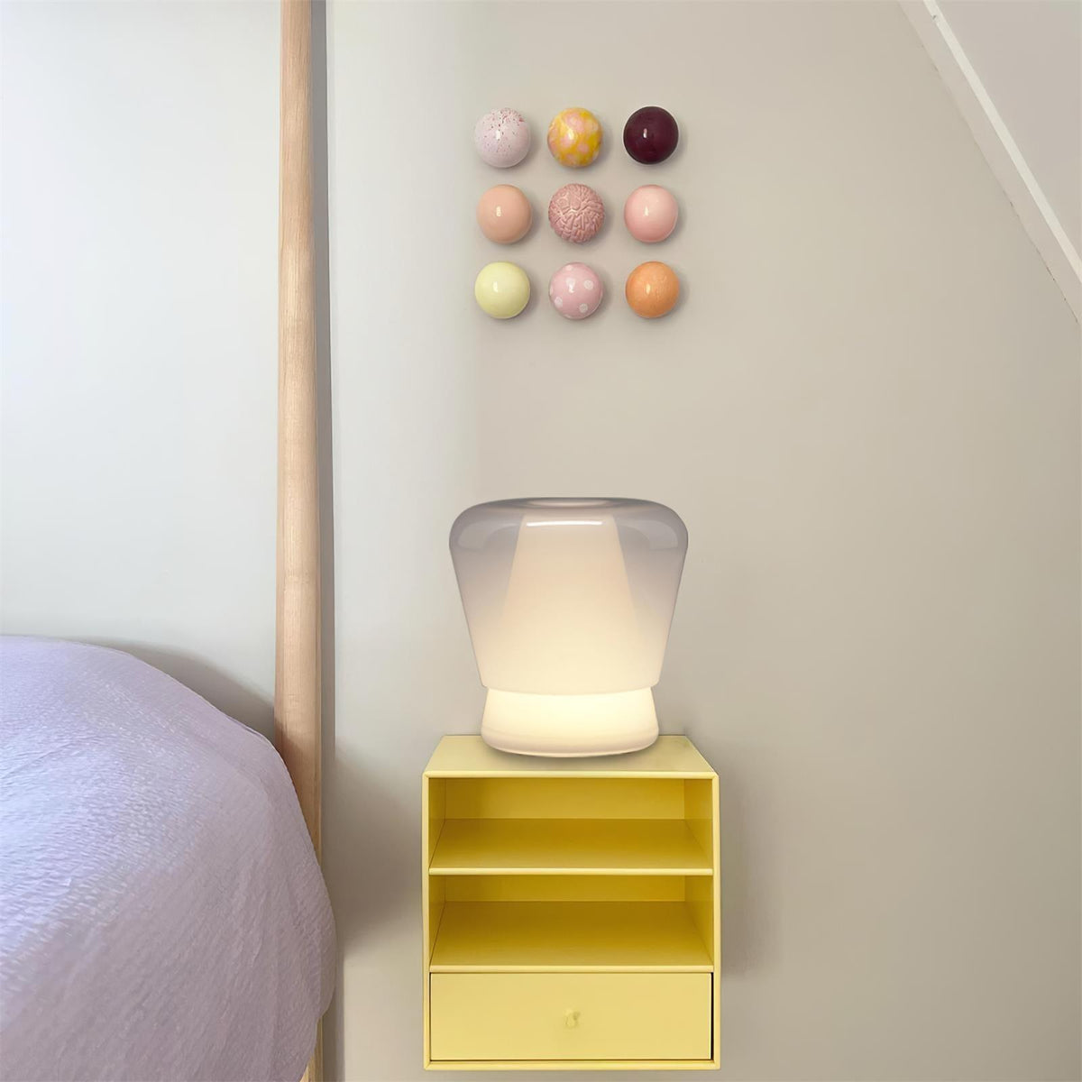 Aurnoril Smoky Glass Table Lamp