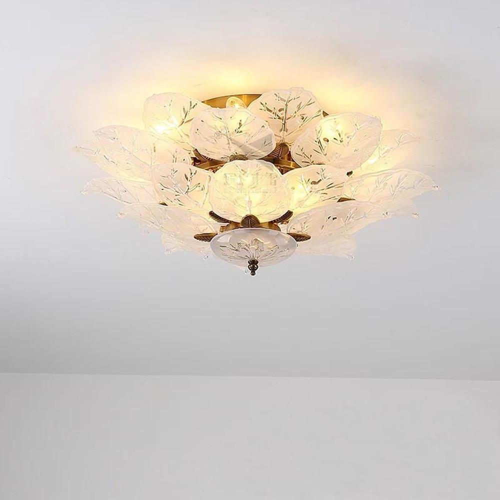 Leaves Flush Mount Ceiling Light Metal Glass Unusual LED Light - Lamp Outdoor
