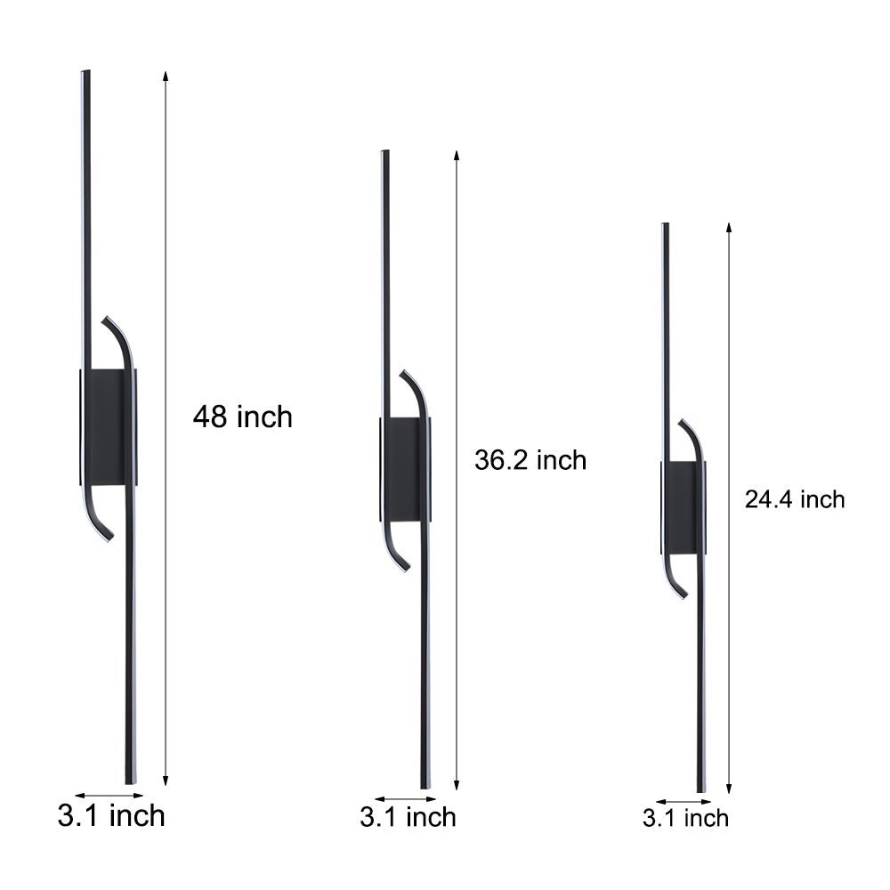 Minimalist Long LED Linear Lights Aluminum Black Wall Lights - Lamp Outdoor