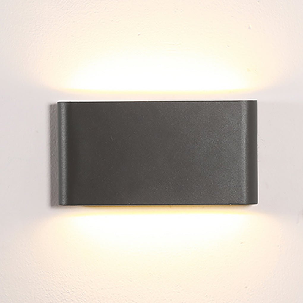 2-Light Black Modern Low Profile Exterior Porch LED Slim Outdoor Up Down Wall Light - Lamp Outdoor