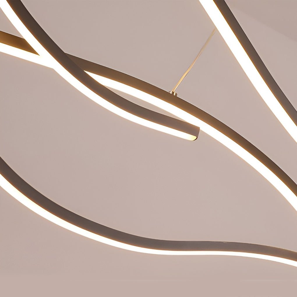 Wave Linear Hanging Branch Chandelier LED Island Ceiling Lights - Lamp Outdoor