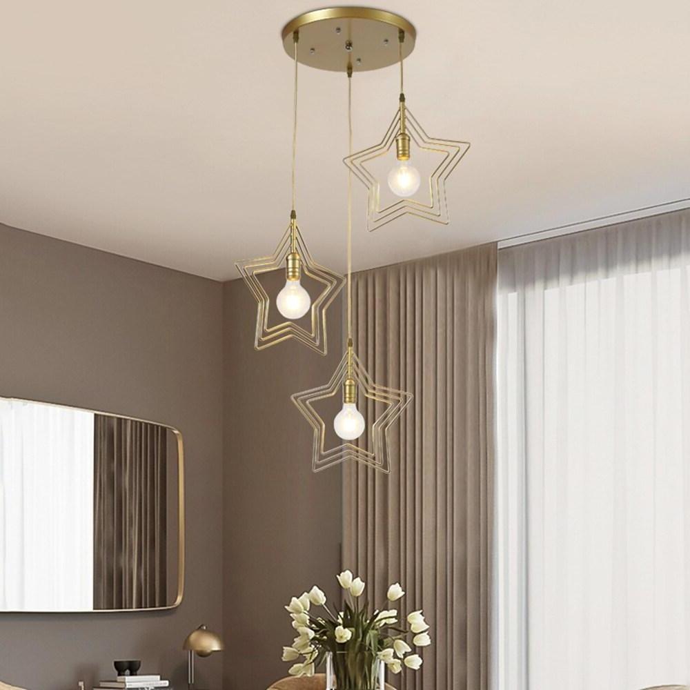 Multi Star Shaped Modern Pendant Lighting Metal Pendant Lighting - Lamp Outdoor